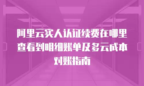 阿里云实人认证续费在哪里查看到明细账单及多云成本对账指南