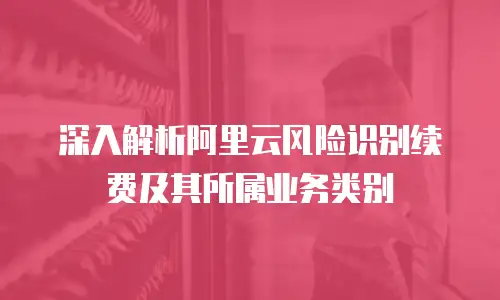深入解析阿里云风险识别续费及其所属业务类别