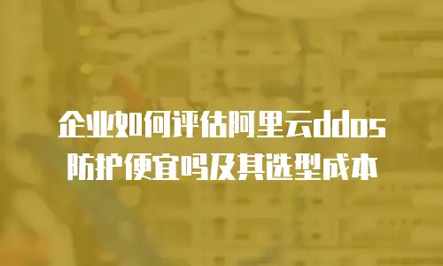 企业如何评估阿里云ddos防护便宜吗及其选型成本
