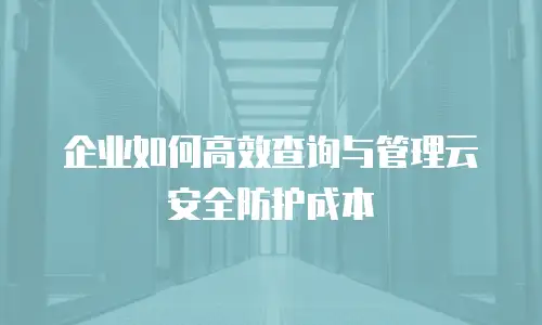 企业如何高效查询与管理云安全防护成本