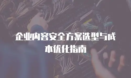 企业内容安全方案选型与成本优化指南