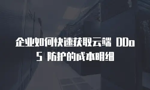 企业如何快速获取云端 DDoS 防护的成本明细