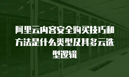 阿里云内容安全购买技巧和方法是什么类型及其多云选型逻辑