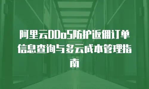 阿里云DDoS防护返佣订单信息查询与多云成本管理指南