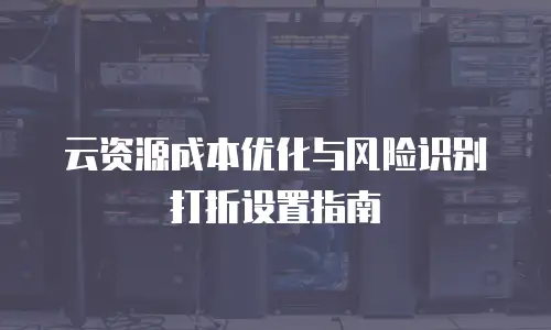 云资源成本优化与风险识别打折设置指南