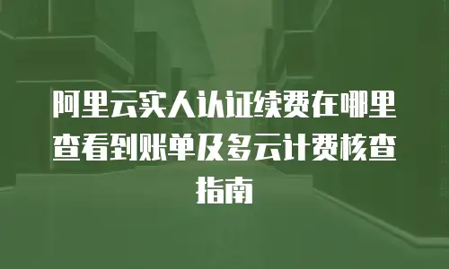 阿里云实人认证续费在哪里查看到账单及多云计费核查指南