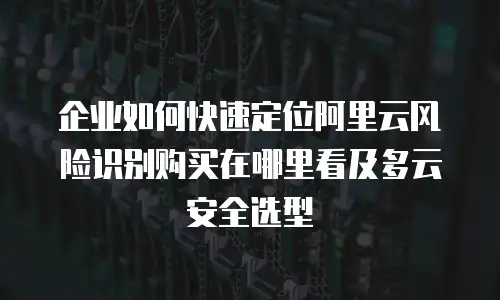 企业如何快速定位阿里云风险识别购买在哪里看及多云安全选型