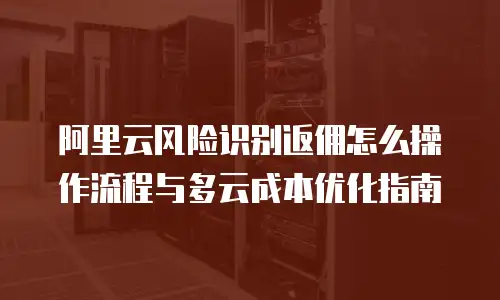 阿里云风险识别返佣怎么操作流程与多云成本优化指南