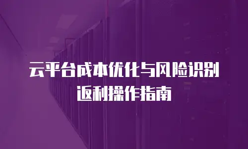 云平台成本优化与风险识别返利操作指南