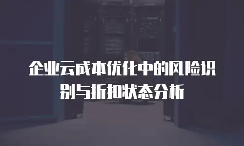 企业云成本优化中的风险识别与折扣状态分析