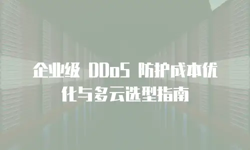 企业级 DDoS 防护成本优化与多云选型指南