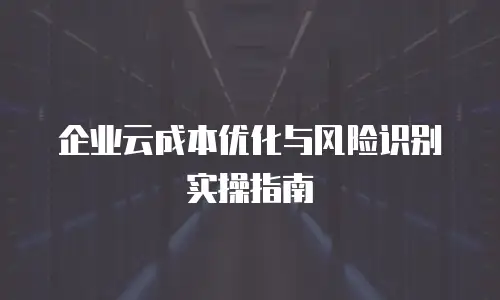 企业云成本优化与风险识别实操指南