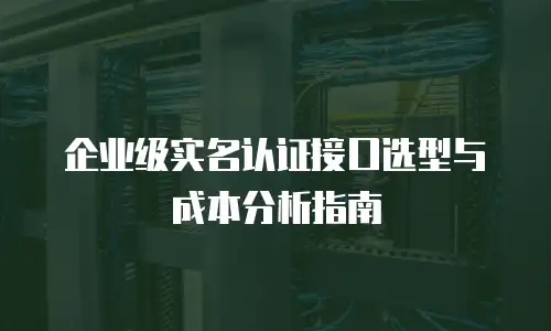 企业级实名认证接口选型与成本分析指南