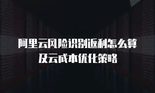 阿里云风险识别返利怎么算及云成本优化策略