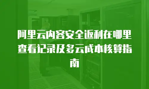 阿里云内容安全返利在哪里查看记录及多云成本核算指南