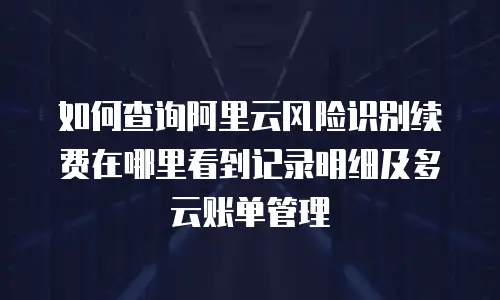 如何查询阿里云风险识别续费在哪里看到记录明细及多云账单管理