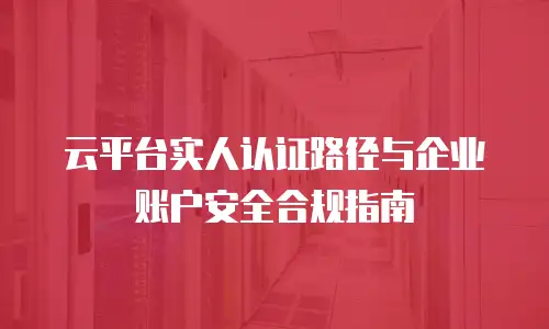 云平台实人认证路径与企业账户安全合规指南