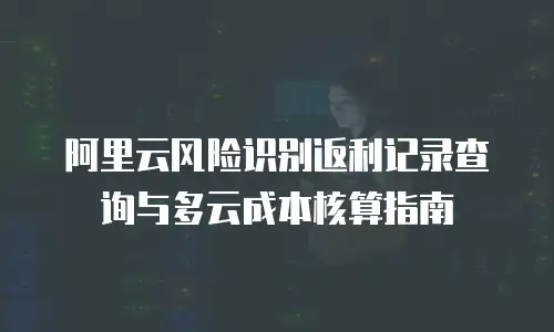 阿里云风险识别返利记录查询与多云成本核算指南
