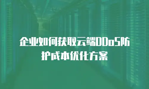企业如何获取云端DDoS防护成本优化方案