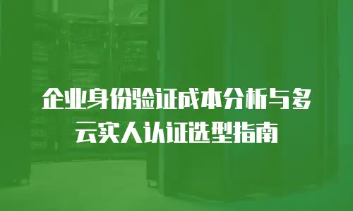 企业身份验证成本分析与多云实人认证选型指南