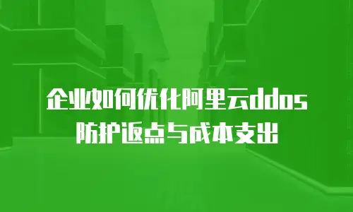 企业如何优化阿里云ddos防护返点与成本支出