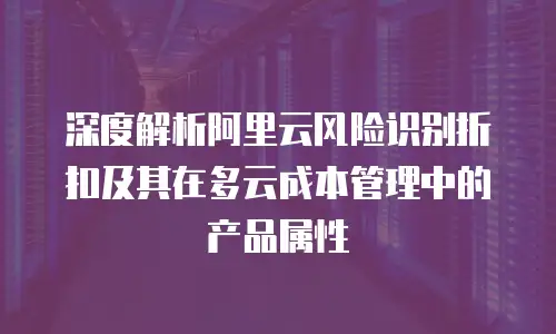 深度解析阿里云风险识别折扣及其在多云成本管理中的产品属性