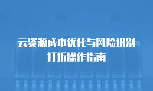 云资源成本优化与风险识别打折操作指南