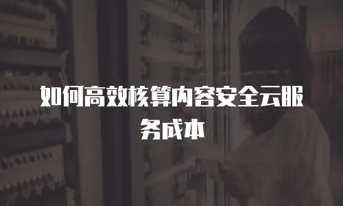 如何高效核算内容安全云服务成本