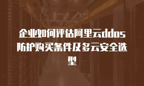 企业如何评估阿里云ddos防护购买条件及多云安全选型