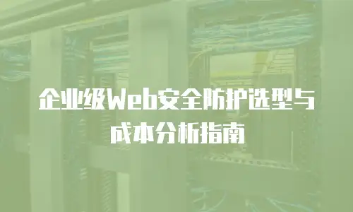 企业级Web安全防护选型与成本分析指南