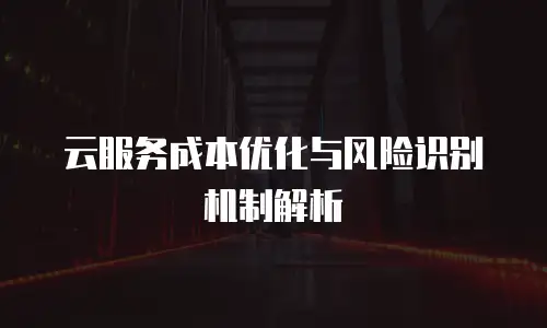 云服务成本优化与风险识别机制解析