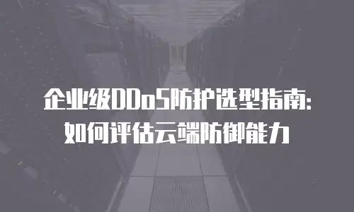 企业级DDoS防护选型指南：如何评估云端防御能力