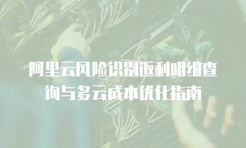 阿里云风险识别返利明细查询与多云成本优化指南