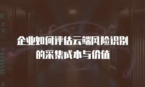 企业如何评估云端风险识别的采集成本与价值