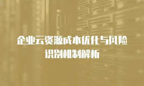 企业云资源成本优化与风险识别机制解析