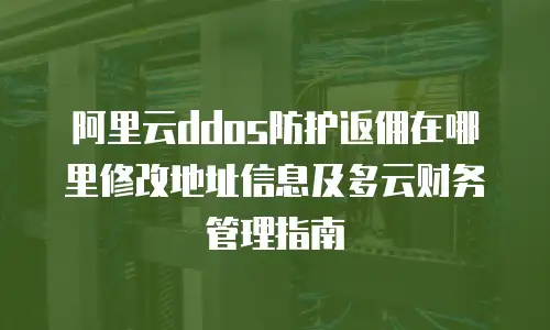 阿里云ddos防护返佣在哪里修改地址信息及多云财务管理指南