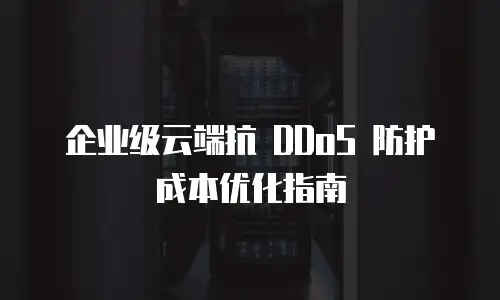 企业级云端抗 DDoS 防护成本优化指南
