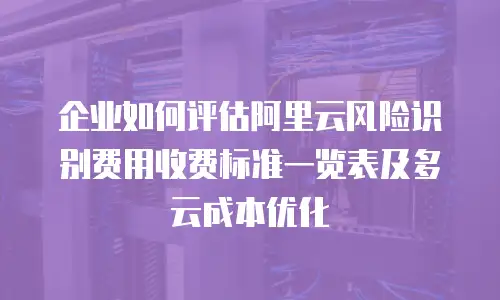 企业如何评估阿里云风险识别费用收费标准一览表及多云成本优化