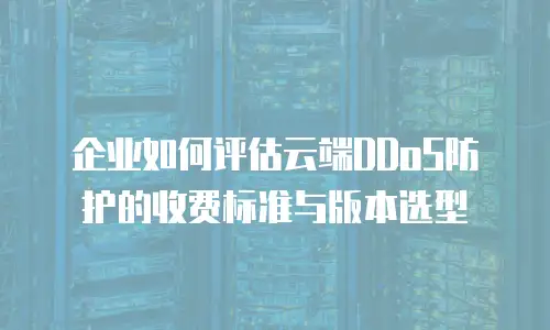 企业如何评估云端DDoS防护的收费标准与版本选型