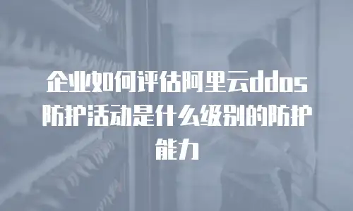 企业如何评估阿里云ddos防护活动是什么级别的防护能力