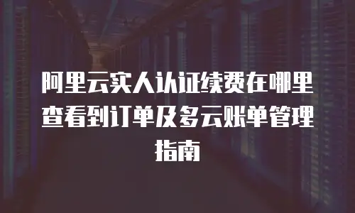 阿里云实人认证续费在哪里查看到订单及多云账单管理指南