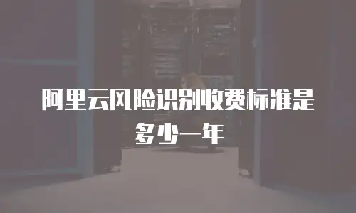 阿里云风险识别收费标准是多少一年