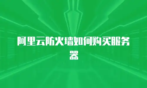 阿里云防火墙如何购买服务器