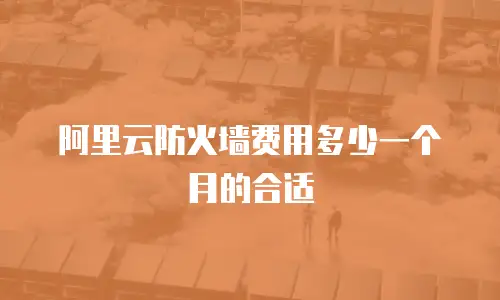 阿里云防火墙费用多少一个月的合适