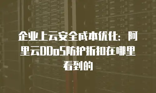 企业上云安全成本优化：阿里云DDoS防护折扣在哪里看到的