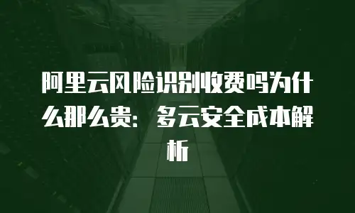阿里云风险识别收费吗为什么那么贵：多云安全成本解析