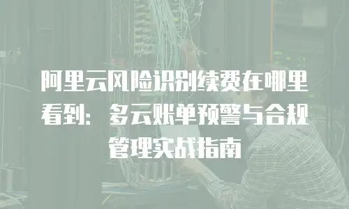 阿里云风险识别续费在哪里看到：多云账单预警与合规管理实战指南