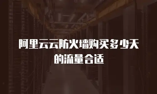阿里云云防火墙购买多少天的流量合适