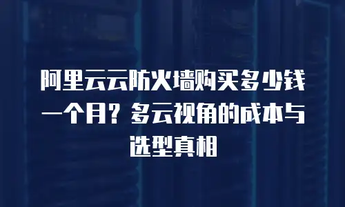 阿里云云防火墙购买多少钱一个月？多云视角的成本与选型真相