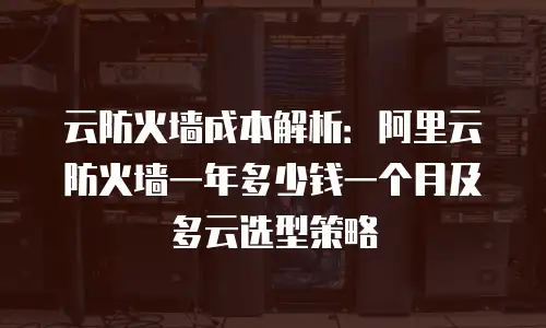 云防火墙成本解析：阿里云防火墙一年多少钱一个月及多云选型策略
